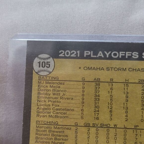 Bobby Witt Jr. 2022 Topps Heritage Minor League Baseball card no. 105 Omaha - Picture 7 of 8